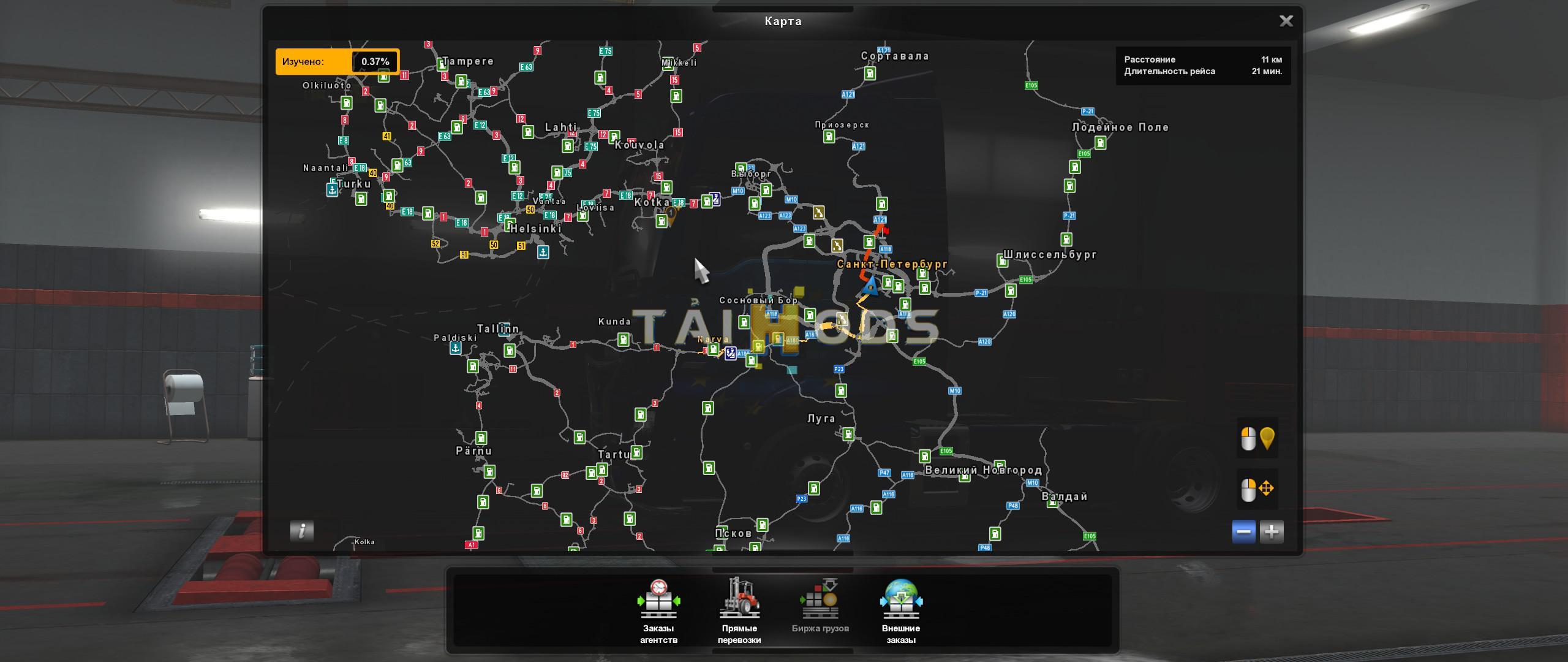 ETS2 - Addon Petersburg and Vyborg for RusMap V2.1 (1.36.x)