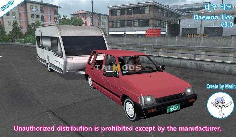 ETS2 - Daeoo Tico Car Mod V3.0 (1.35.x)