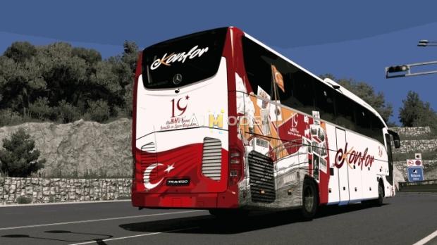 MOD ETS2 – Xe Khách ETS2 - Mercedes-Benz Travego 16 SHD E6 Konfor Turizm 19 Mayis Ozel Skin V1.0 (1.50.x)