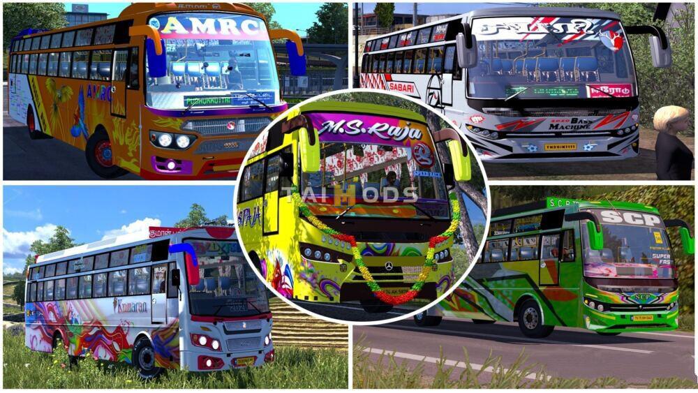 MOD ETS2 – Xe Khách ETS2 - Tamilnadu Bus - 5 in 1 Mega Pack (1.40.x)