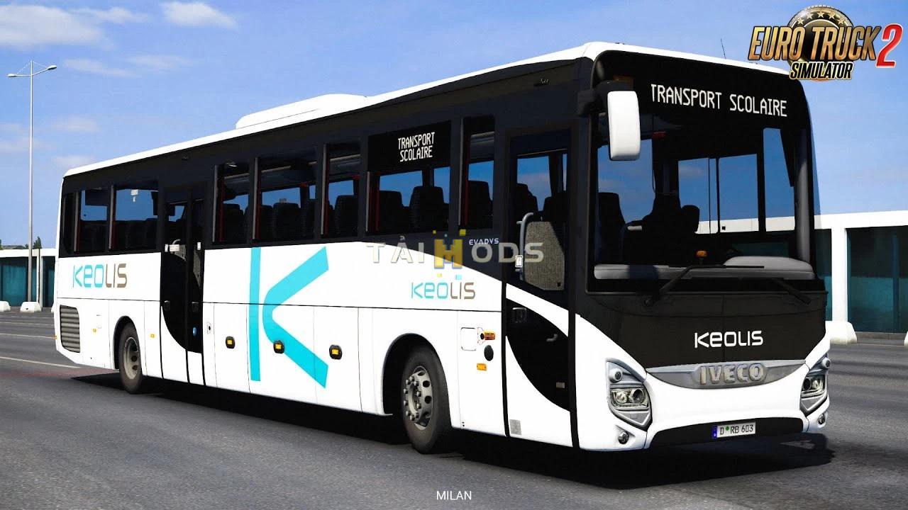 MOD ETS2 – Xe Khách ETS2 - Iveco Evadys Line 13M + Interior V1.0.4 (1.39.x)