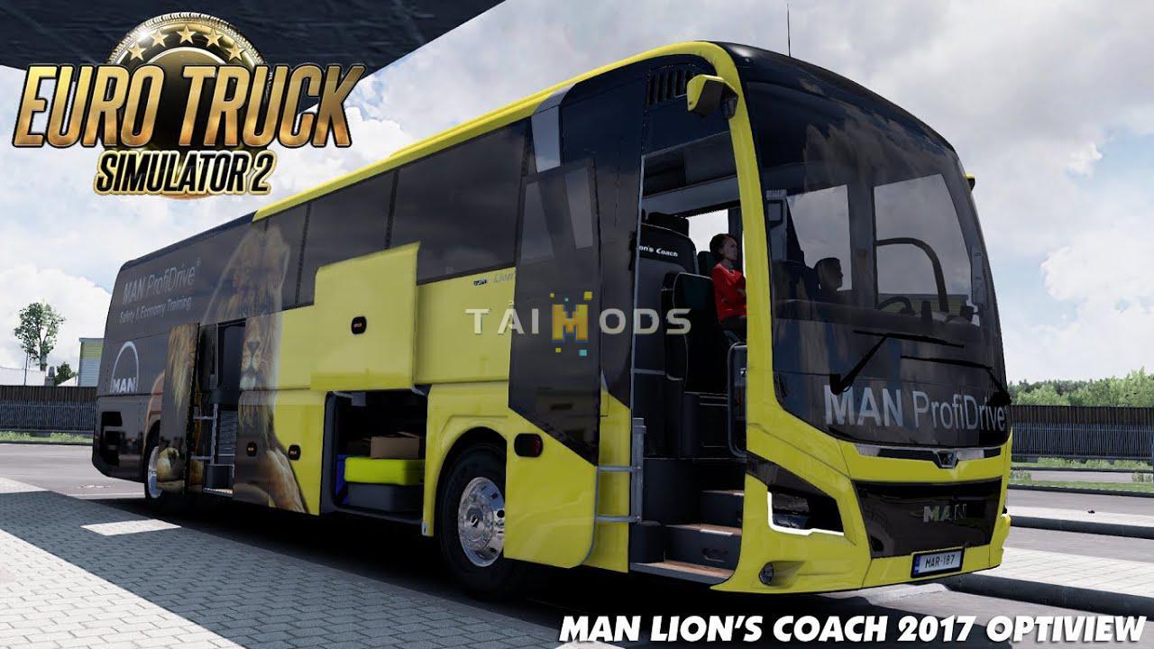MOD ETS2 – Xe Khách ETS2 - Man Lions Coach 2017 Optiview Bus + Interior V1.1 (1.39.x)