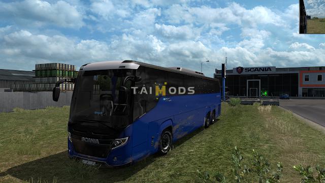MOD ETS2 – Xe Khách ETS2 - Scania Touring Bus 2020 HD Dirty and Blue Skin Mods (1.38.x)