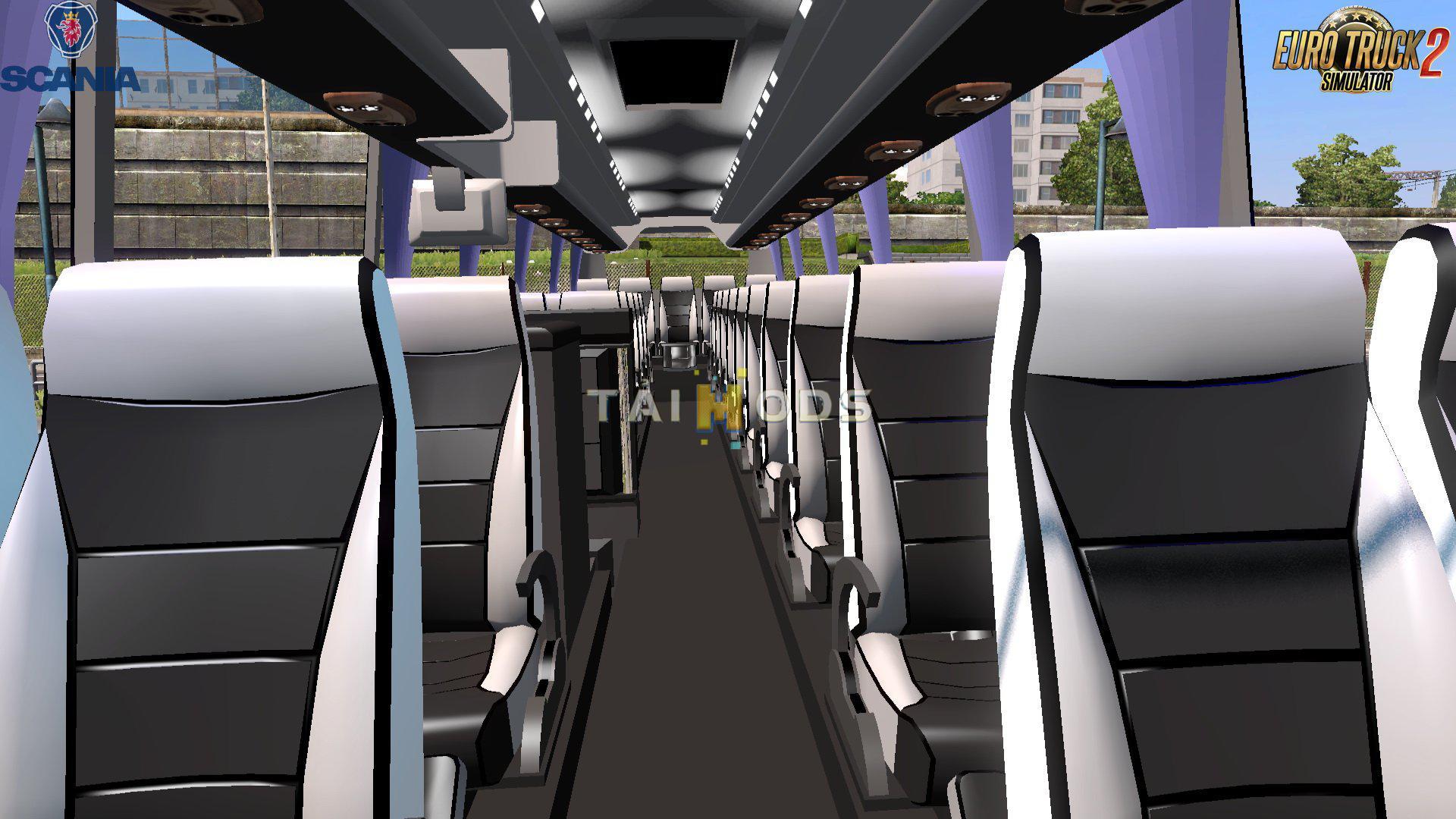 MOD ETS2 – Xe Khách ETS2 - Scania Touring Bus + Interior V1.5 (1.36.x)