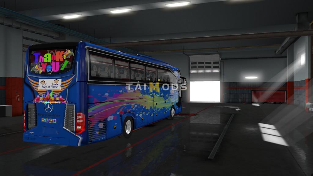 MOD ETS2 – Xe Khách ETS2 - Mercedes-Benz Travego SHD Bus with 2020 Officially Skin V2.0 (1.36.x)