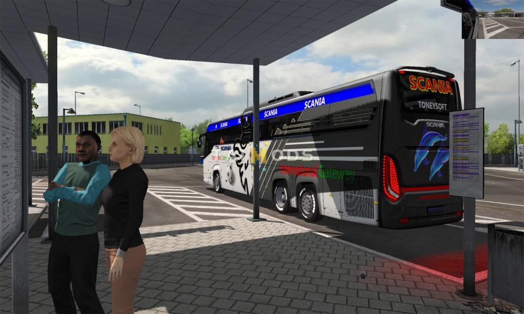 MOD ETS2 – Xe Khách ETS2 - Scania Black and White Skin Official Review (1.35.x)