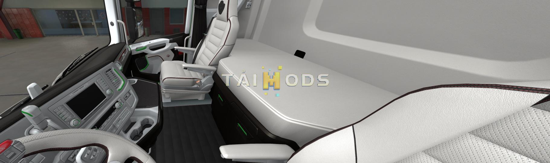 ETS2 - Scania S 2016 Interior White with Green V1.0 (1.37 - 1.38) (1.38.x)
