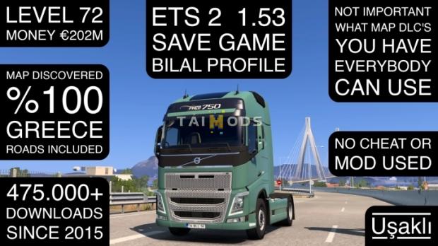 ETS2 - Save Game Profile V1.0 (1.53.x)