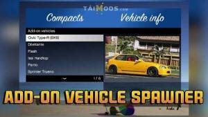 MOD GTA 5 – Bảng Gọi Xe MOD Add-On Vehicle Spawner