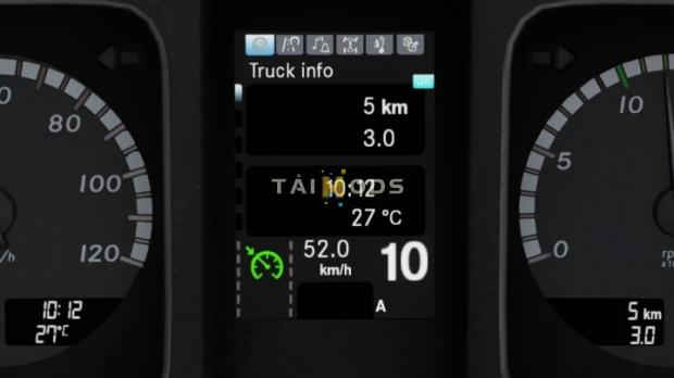 ETS2 - Realistic Dashboard Computer Mercedes Actros MP4 (1.45.x)