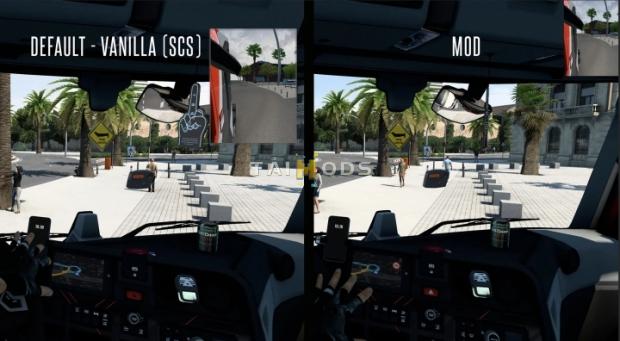 ETS2 - Top Corner & Small Mirrors V1.4 (1.43.x)