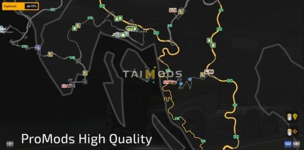 ETS2 - ProMods High Quality Map Background V1.3 (1.42.x)