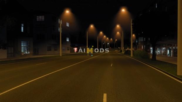 ETS2 - Street Lamps with Fog (1.42.x)