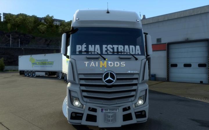 ETS2 - Sticker Glass for All Trucks PE NA Estrada (1.41.x)