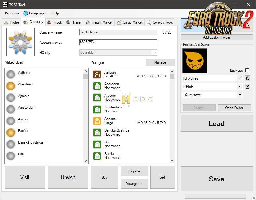 ETS2 - TS SaveEditor Tool V0.2.5.3 (1.39.x)