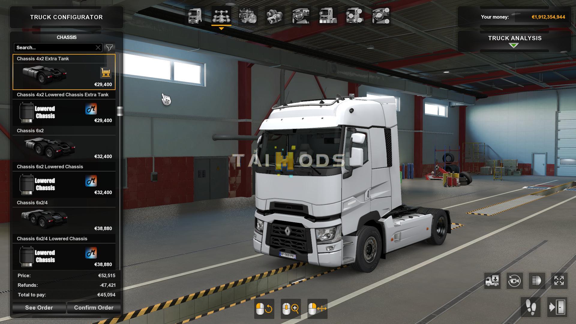ETS2 - Lowerd Chassis for Renault Range-T V0.1 (1.39.x)