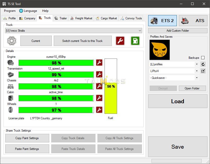 ETS2 - TS SaveEditor Tool Alpha V0.2.5.2 (1.39.x)
