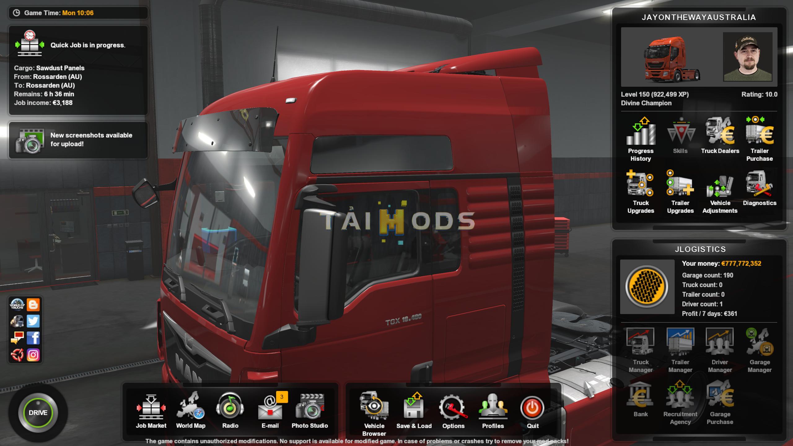 ETS2 - Australia (Tasmania) Map for Profile Mod V1.0 (1.36.x)