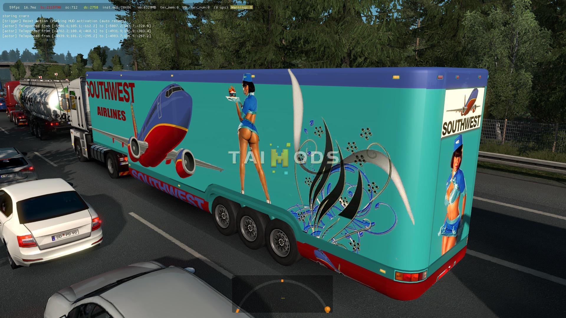 ETS2 - Aerodinamic Trailers in Traffic Mod (1.36.x)