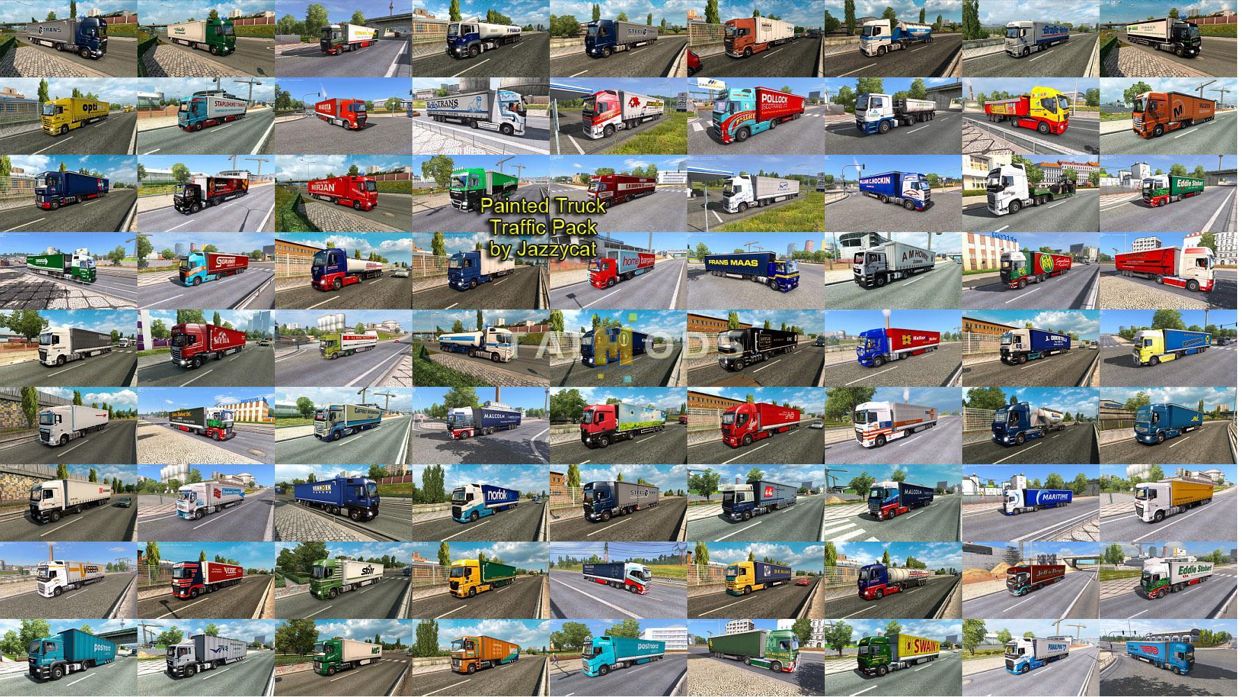 ETS2 - Painted Truck Traffic Pack V9.9 (1.36.x)