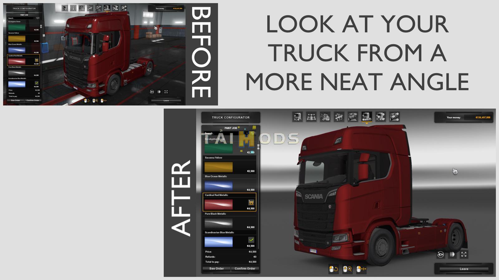 ETS2 - Service Menu View Changer Mod V1.0 (1.36.x)