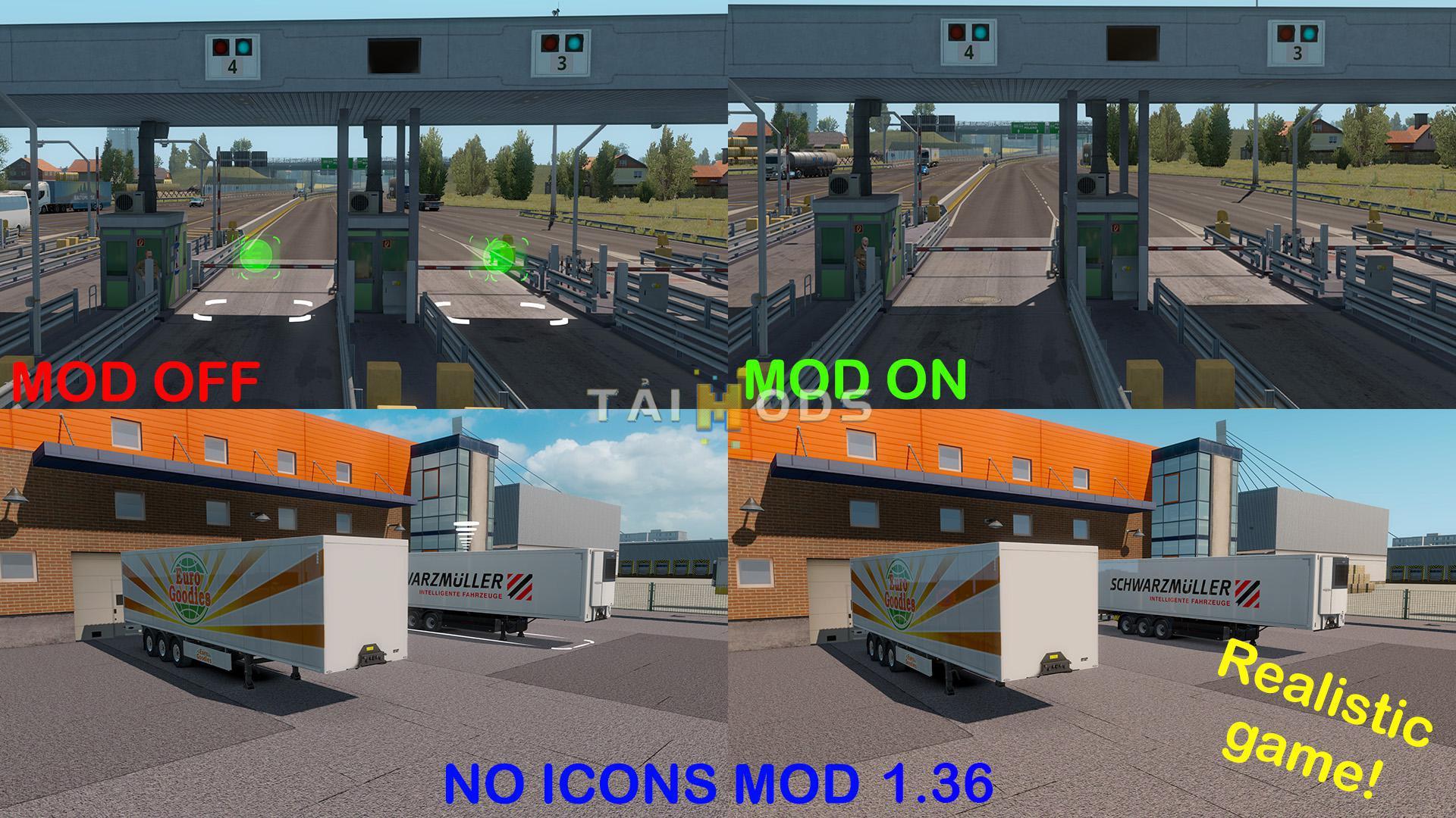 ETS2 - No Icons Mods (1.36.x)