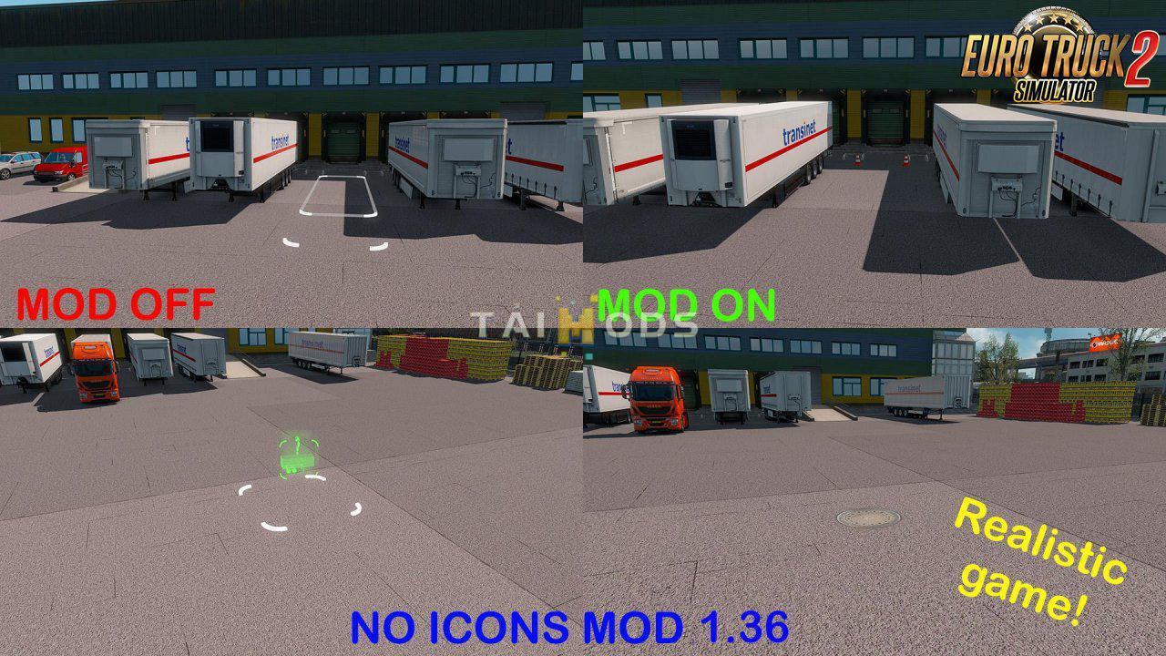 ETS2 - No Icons Mod (1.36.x)