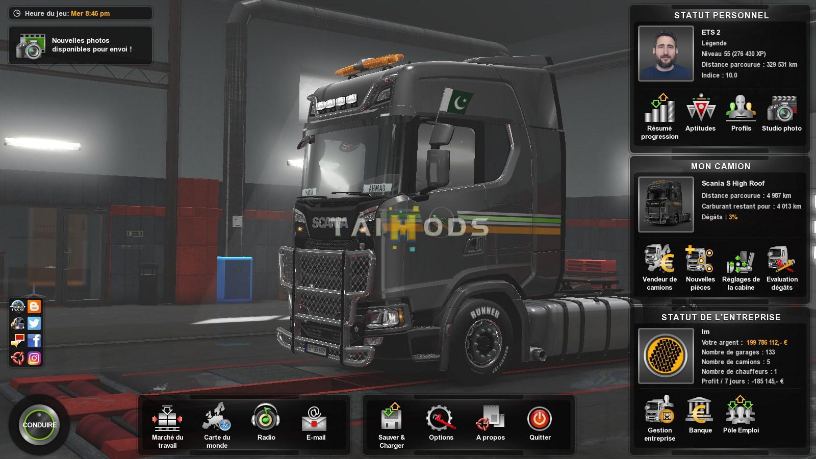 ETS2 - Save Game for Version (No DLC) Support Multiplayer (1.35.x)