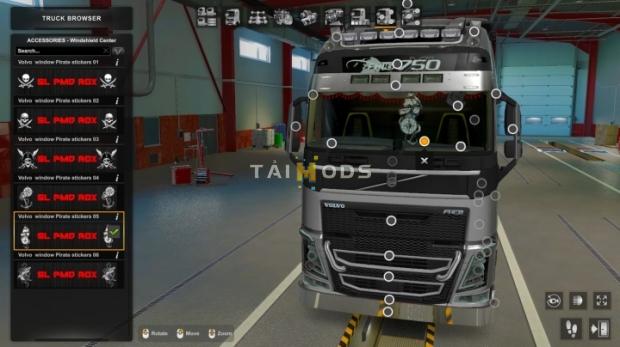 ETS2 - Volvo Window Pirate Stickers (1.48.x)