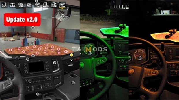 ETS2 - Scania NG Interior Led Light Table Dashboard Slots V2.0 (1.46.x)