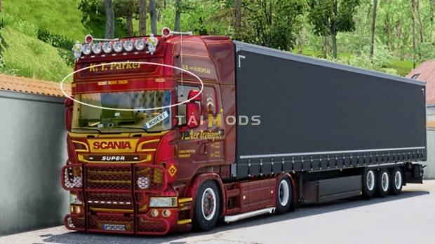 ETS2 - RJL Scania Painted SunShield + Antenna CB v1.0 Beta (1.46.x)