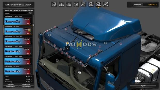 MOD ETS2 – Phụ Tùng ETS2 - Roofbar for Renault Premium (1.44.x)