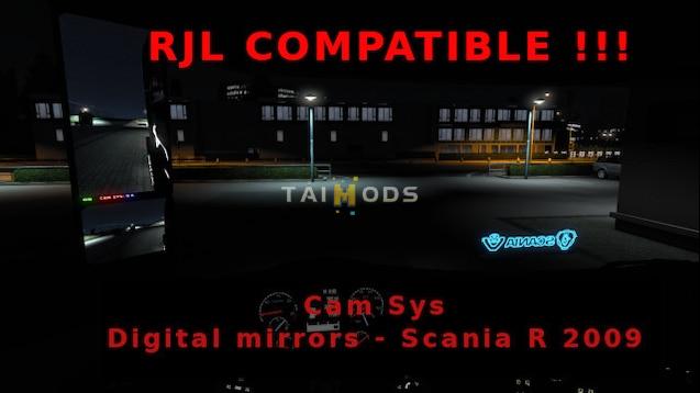 MOD ETS2 – Phụ Tùng ETS2 - Digital Mirrors Scania RJL V1.0 (1.43.x)