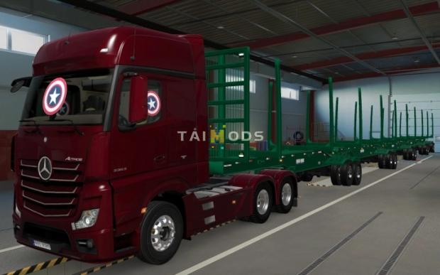 MOD ETS2 – Phụ Tùng ETS2 - Sticker Glass Capitao America (1.43.x)