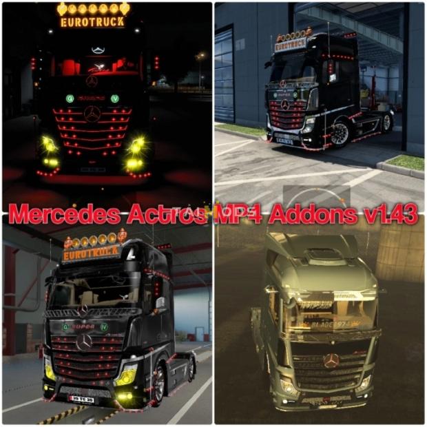 MOD ETS2 – Phụ Tùng ETS2 - Mercedes Actros MP4 Addons V2.0 (1.43.x)