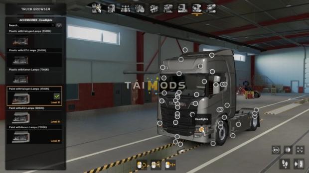 MOD ETS2 – Phụ Tùng ETS2 - Headlight Options for New Light System (1.43.x)
