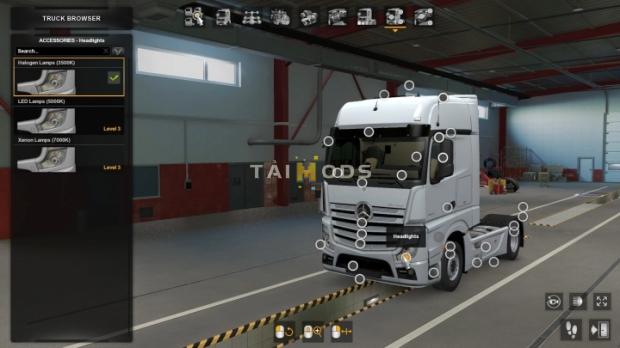MOD ETS2 – Phụ Tùng ETS2 - Headlight Options for New Light System (1.43.x)