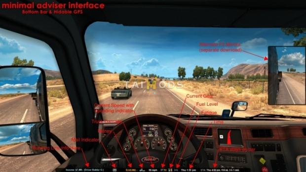 ETS2 - Minimal Adviser interface (1.42.x)