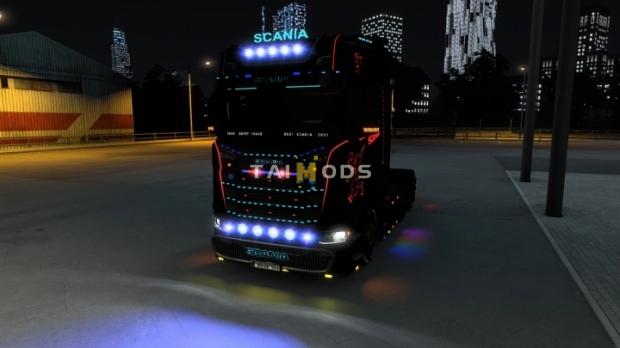 ETS2 - Scania LightPack and More Lights Addon (1.42.x)
