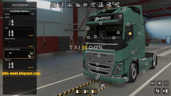 MOD ETS2 – Phụ Tùng ETS2 - Mirror Cam for All Trucks V0.1 (1.40.x)