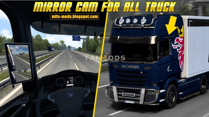 MOD ETS2 – Phụ Tùng ETS2 - Mirror Cam for All Trucks V0.1 (1.40.x)