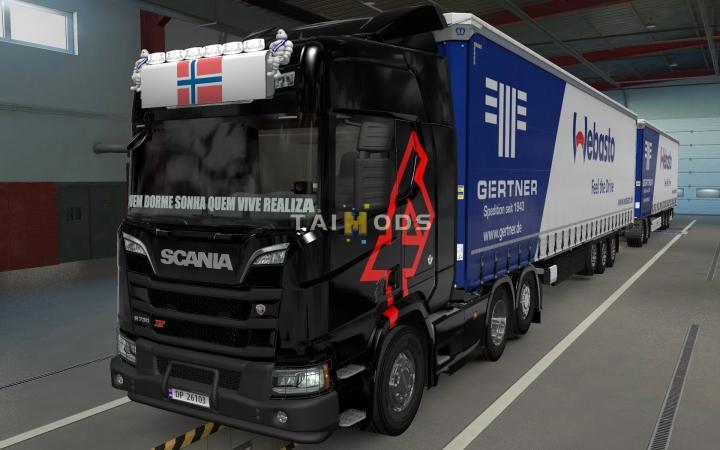 MOD ETS2 – Phụ Tùng ETS2 - Big Lightbox Scania R And S 2016 Flag of Norway (1.40.x)