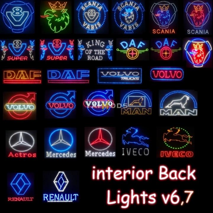 MOD ETS2 – Phụ Tùng ETS2 - Interior Back Lights V6.7 (1.40.x)