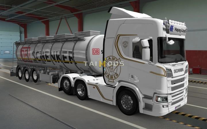 ETS2 - Big Lightbox Scania R And S 2016 Hapag Lloyd White (1.40.x)