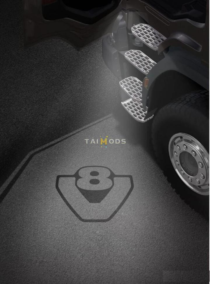 MOD ETS2 – Phụ Tùng ETS2 - Truck Door Projector Led Logo Lights for All Trucks V1.0 (1.40.x)