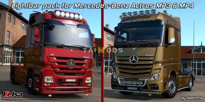 MOD ETS2 – Phụ Tùng ETS2 - Kelsa Lightbars for Mercedes-Benz Actros MP3 & MP4 V1.2 Fixed (1.40.x)
