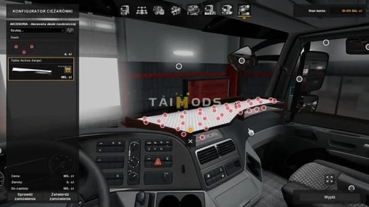 ETS2 - Table & Wind-Shield Set for Actros MP3 V1.2 (1.40.x)