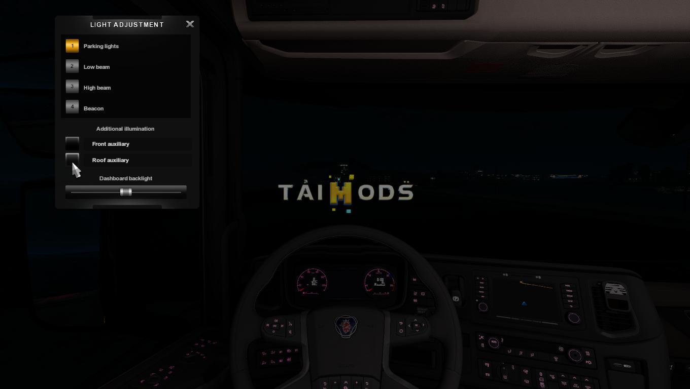 MOD ETS2 – Phụ Tùng ETS2 - Scania 2016 Realistic Headlights V1.1 (1.39.x)