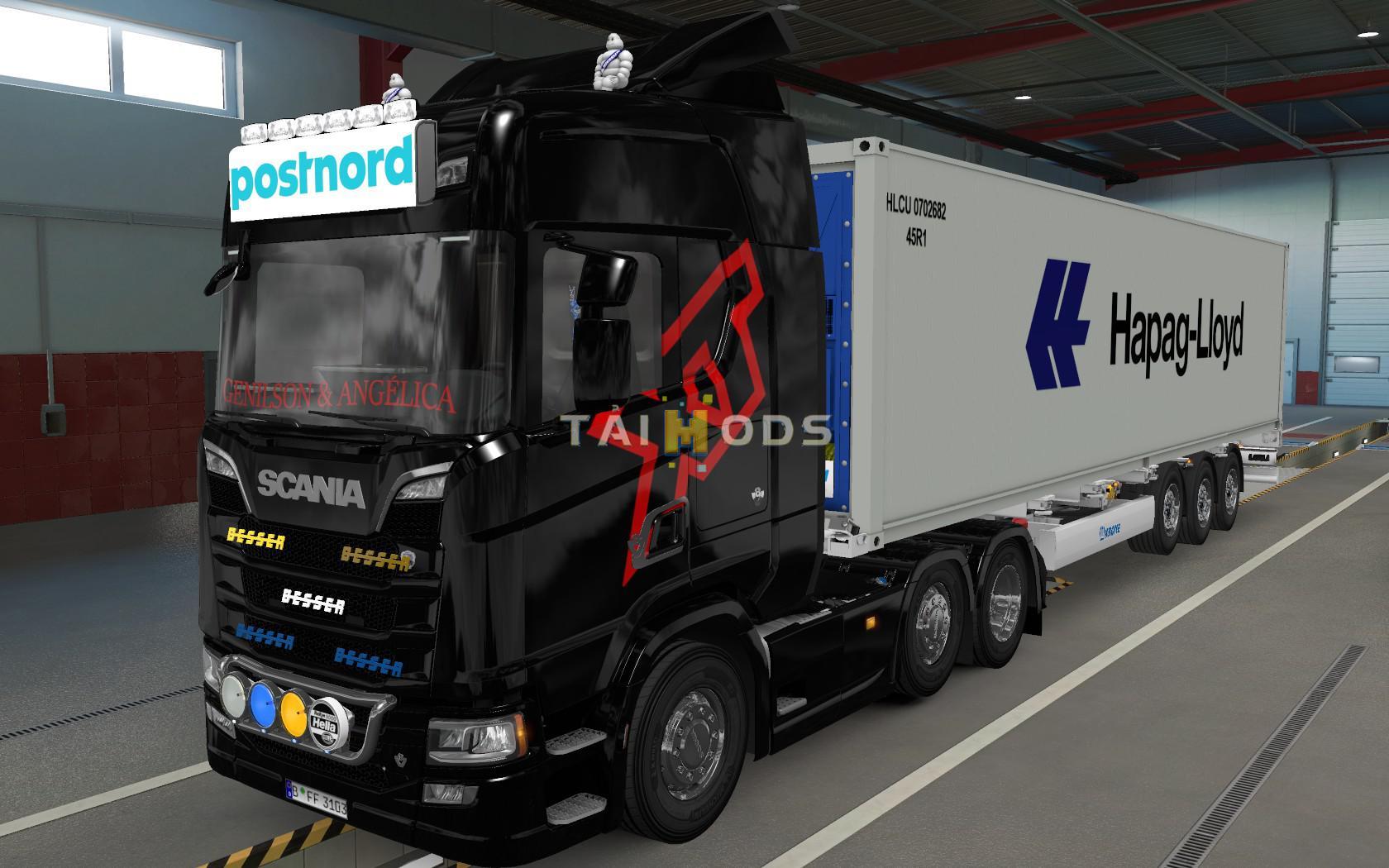 MOD ETS2 – Phụ Tùng ETS2 - Big Lightbox Scania R And S 2016 Postnord (1.39.x)