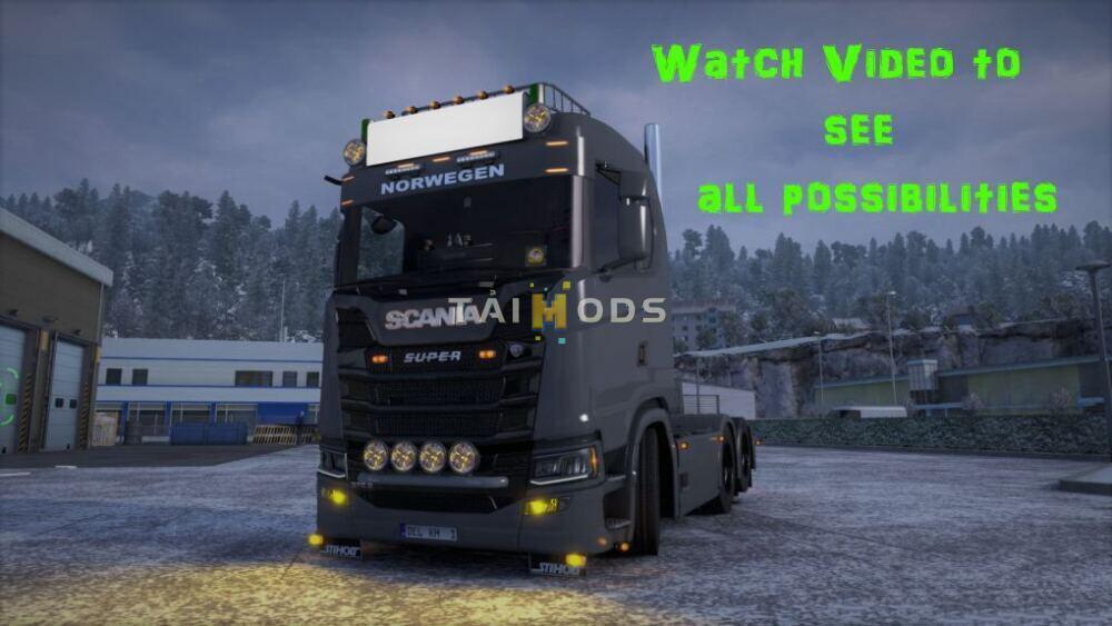 ETS2 - Scania NG S&R + RJL Streamline, R, R4, T, T4 Sunshield with Slots V1.1 (1.39.x)